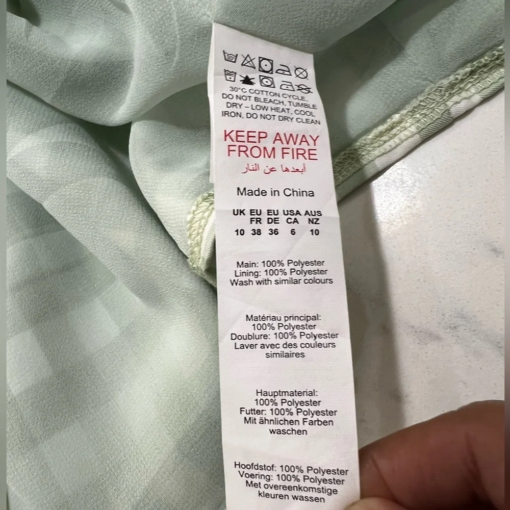 Nasty Gal Light Green Checkered Blouse - Picture 8 of 8